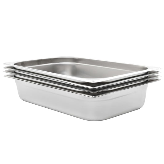 Berkfield Gastronorm Containers 4 pcs GN 1/1 100 mm Stainless Steel