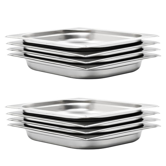 Berkfield Gastronorm Containers 8 pcs GN 1/2 40 mm Stainless Steel