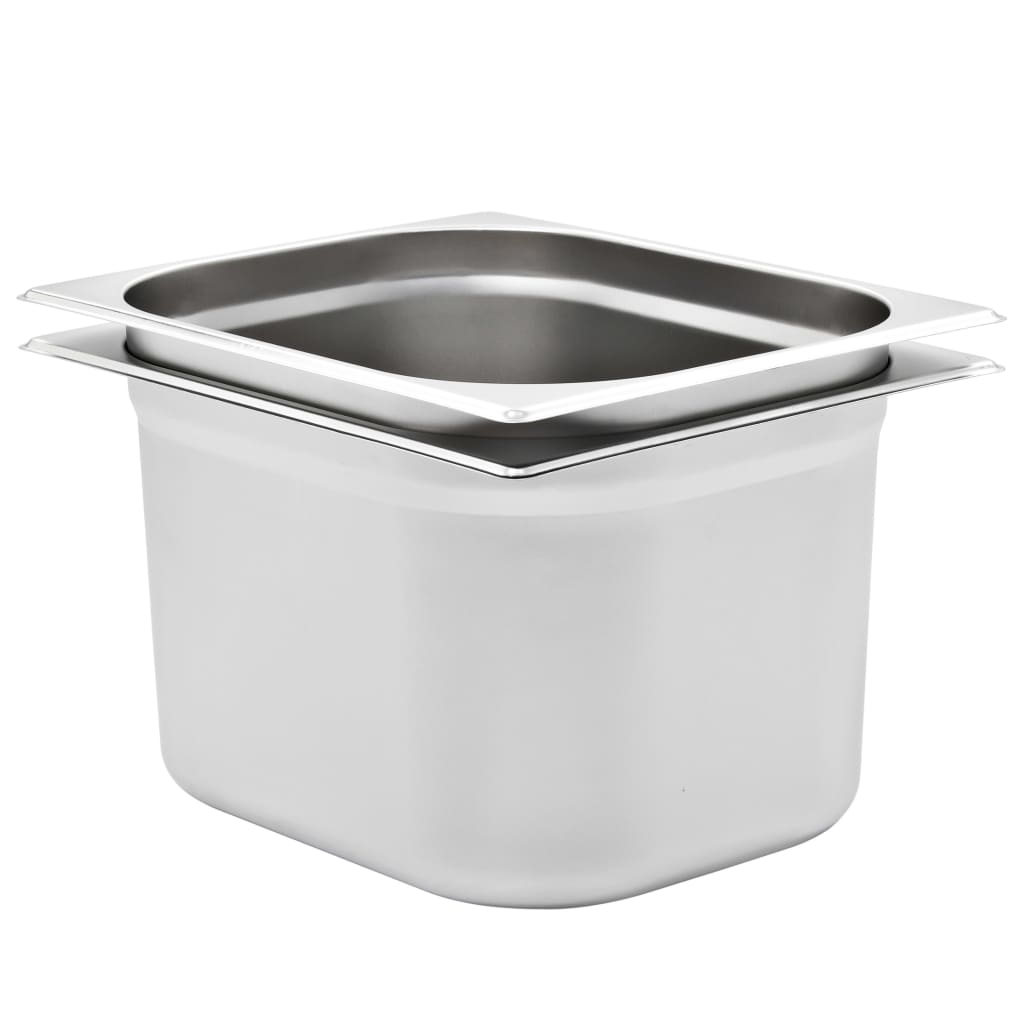 Berkfield Gastronorm Containers 2 pcs GN 1/2 200 mm Stainless Steel