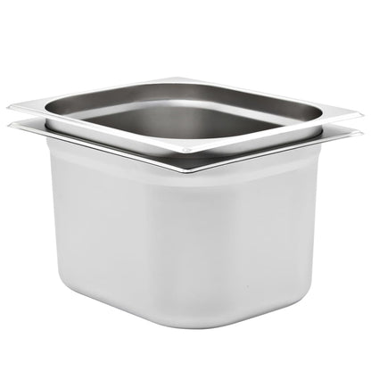 Berkfield Gastronorm Containers 2 pcs GN 1/2 200 mm Stainless Steel