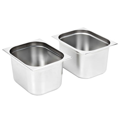 Berkfield Gastronorm Containers 2 pcs GN 1/2 200 mm Stainless Steel