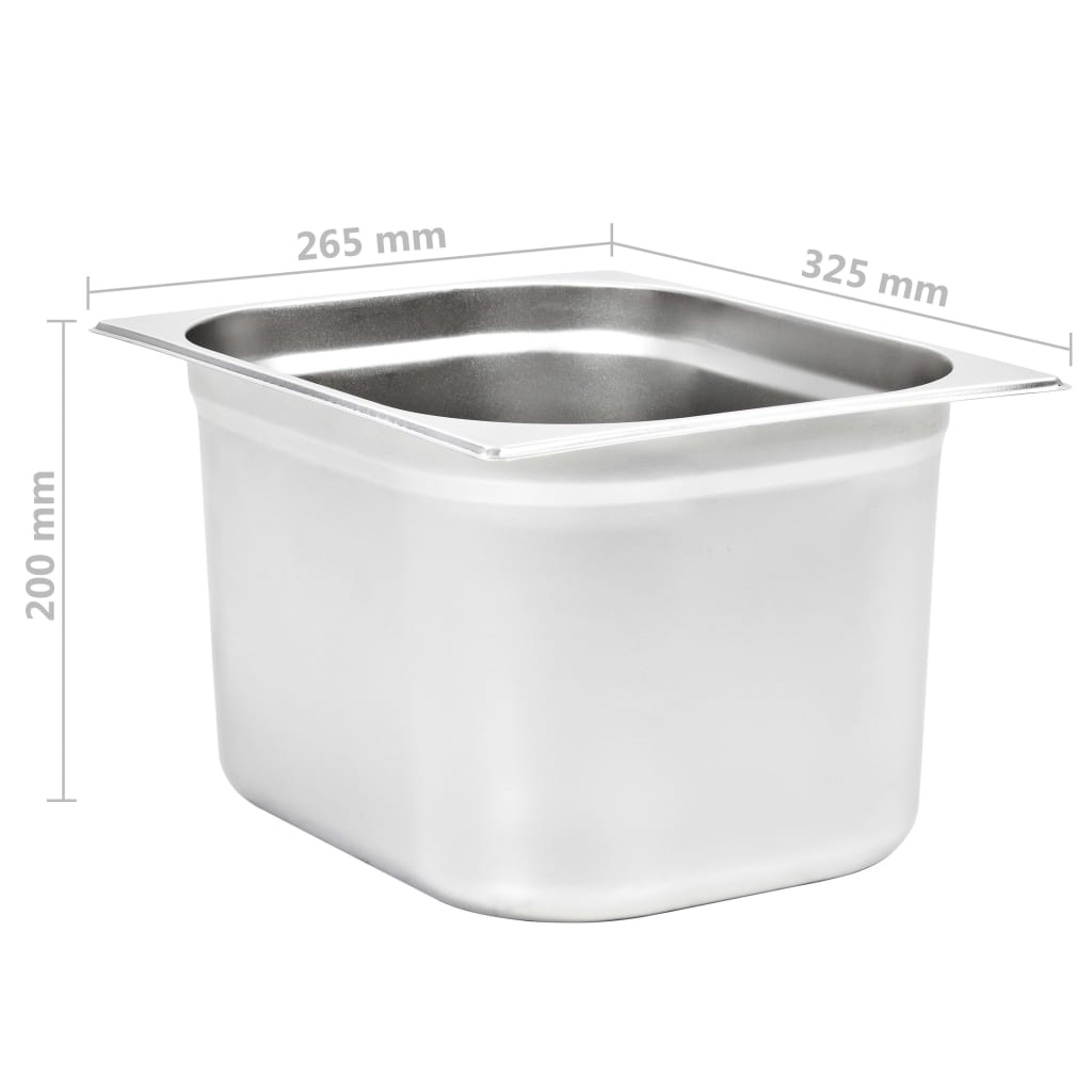 Berkfield Gastronorm Containers 2 pcs GN 1/2 200 mm Stainless Steel