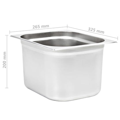 Berkfield Gastronorm Containers 2 pcs GN 1/2 200 mm Stainless Steel