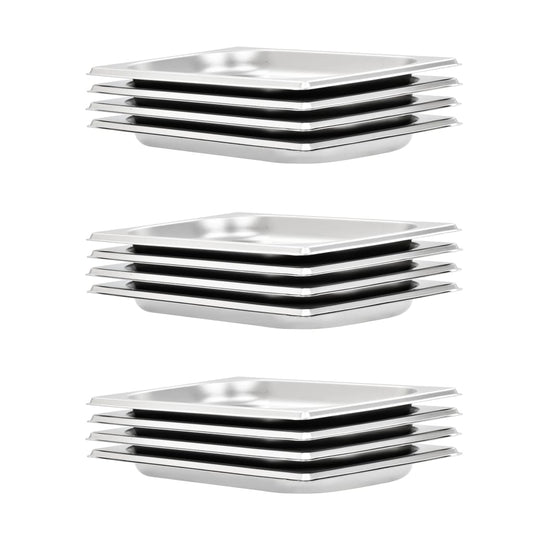 Berkfield Gastronorm Containers 12 pcs GN 1/4 20 mm Stainless Steel