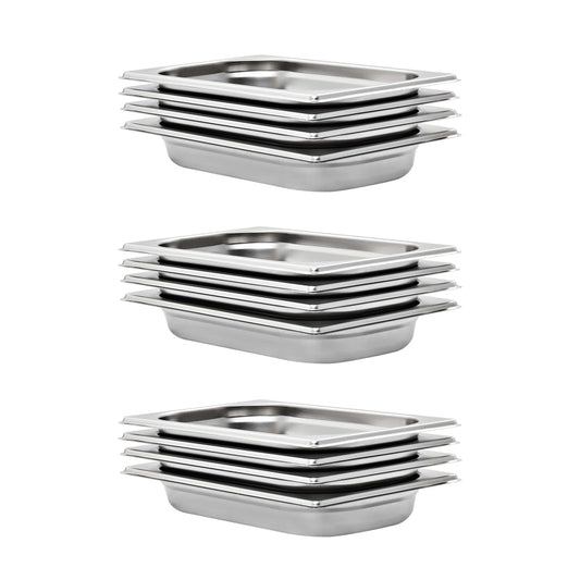 Berkfield Gastronorm Containers 12 pcs GN 1/4 40 mm Stainless Steel