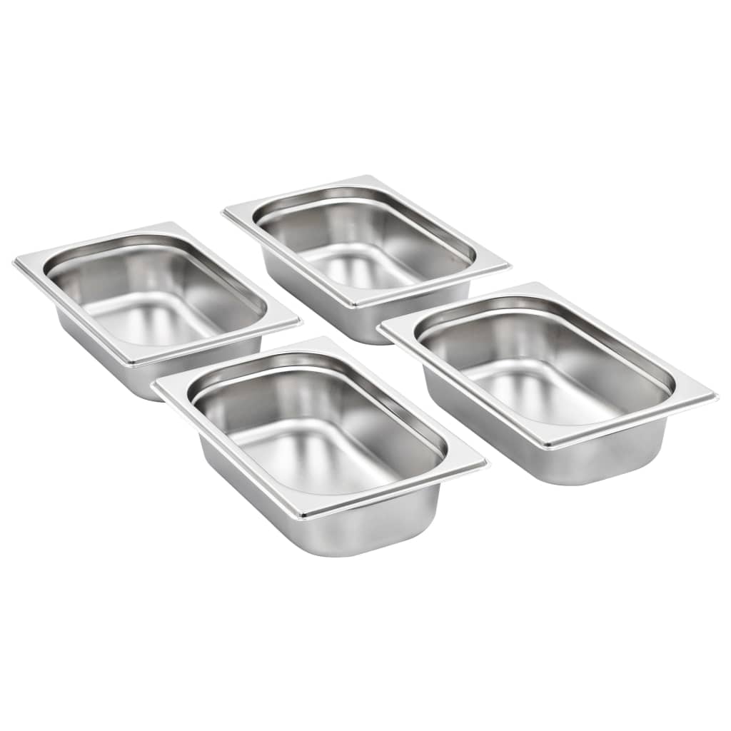 Berkfield Gastronorm Containers 8 pcs GN 1/4 65 mm Stainless Steel