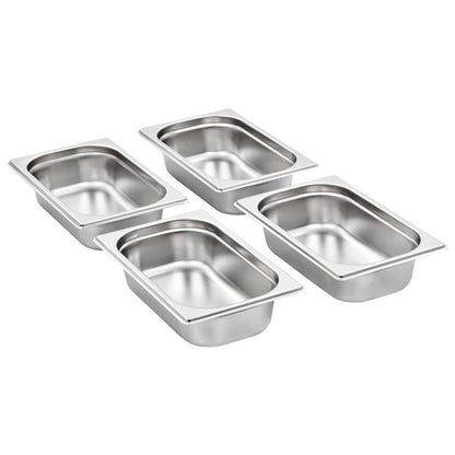 Berkfield Gastronorm Containers 8 pcs GN 1/4 65 mm Stainless Steel