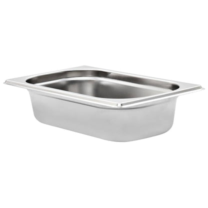 Berkfield Gastronorm Containers 8 pcs GN 1/4 65 mm Stainless Steel