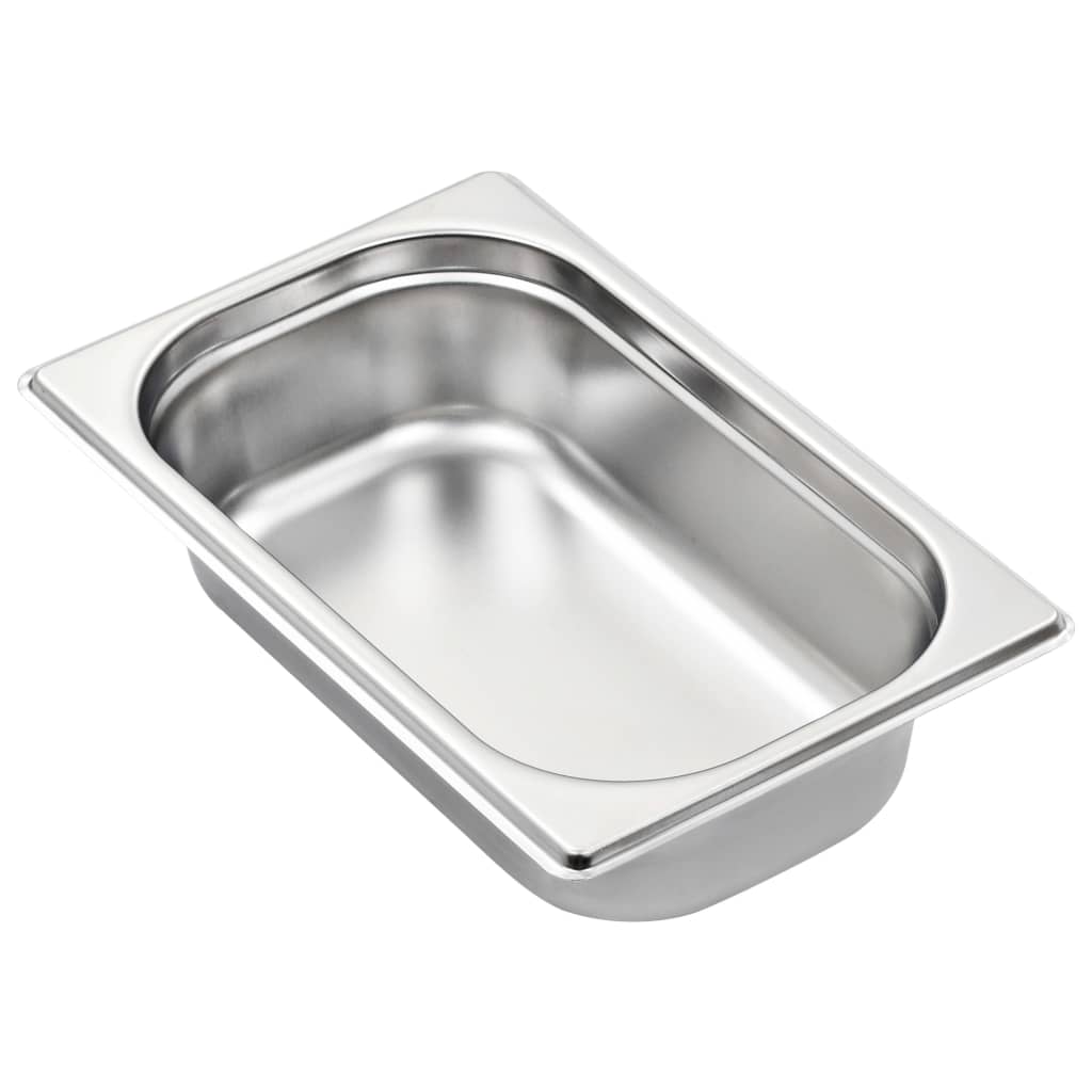 Berkfield Gastronorm Containers 8 pcs GN 1/4 65 mm Stainless Steel