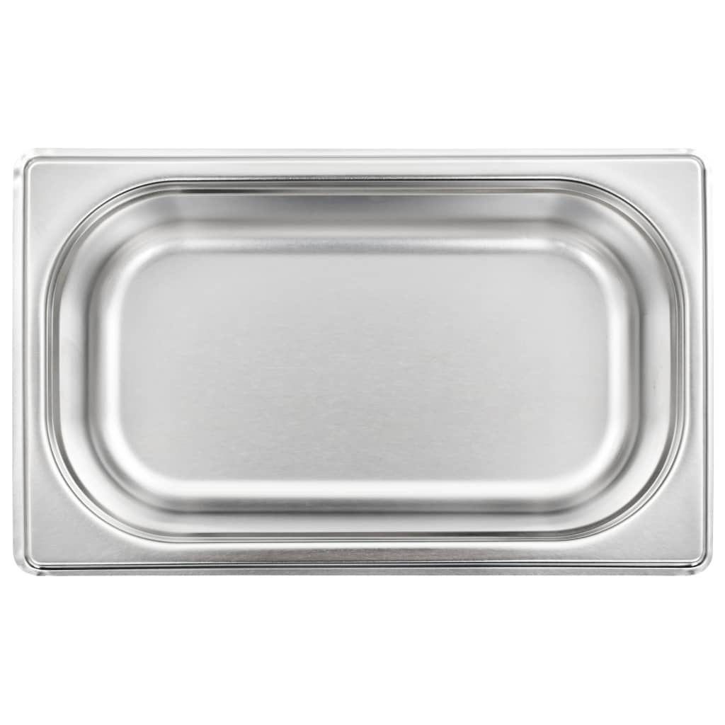 Berkfield Gastronorm Containers 8 pcs GN 1/4 65 mm Stainless Steel