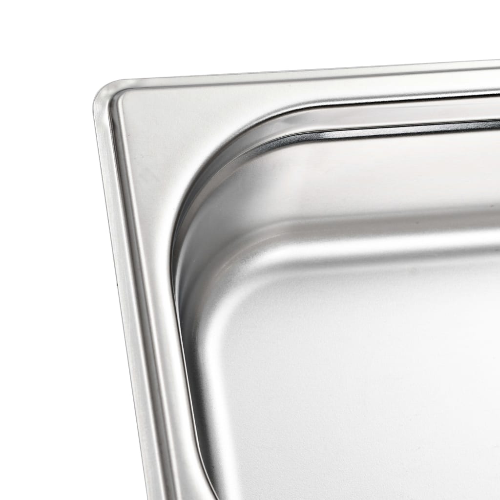 Berkfield Gastronorm Containers 8 pcs GN 1/4 65 mm Stainless Steel