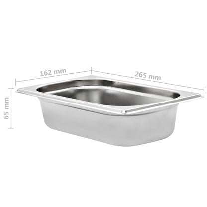 Berkfield Gastronorm Containers 8 pcs GN 1/4 65 mm Stainless Steel
