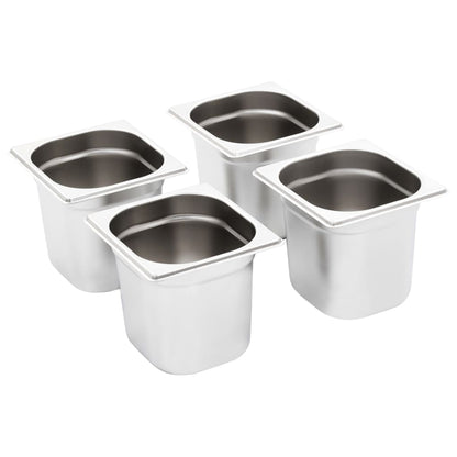 Berkfield Gastronorm Containers 8 pcs GN 1/6 150 mm Stainless Steel