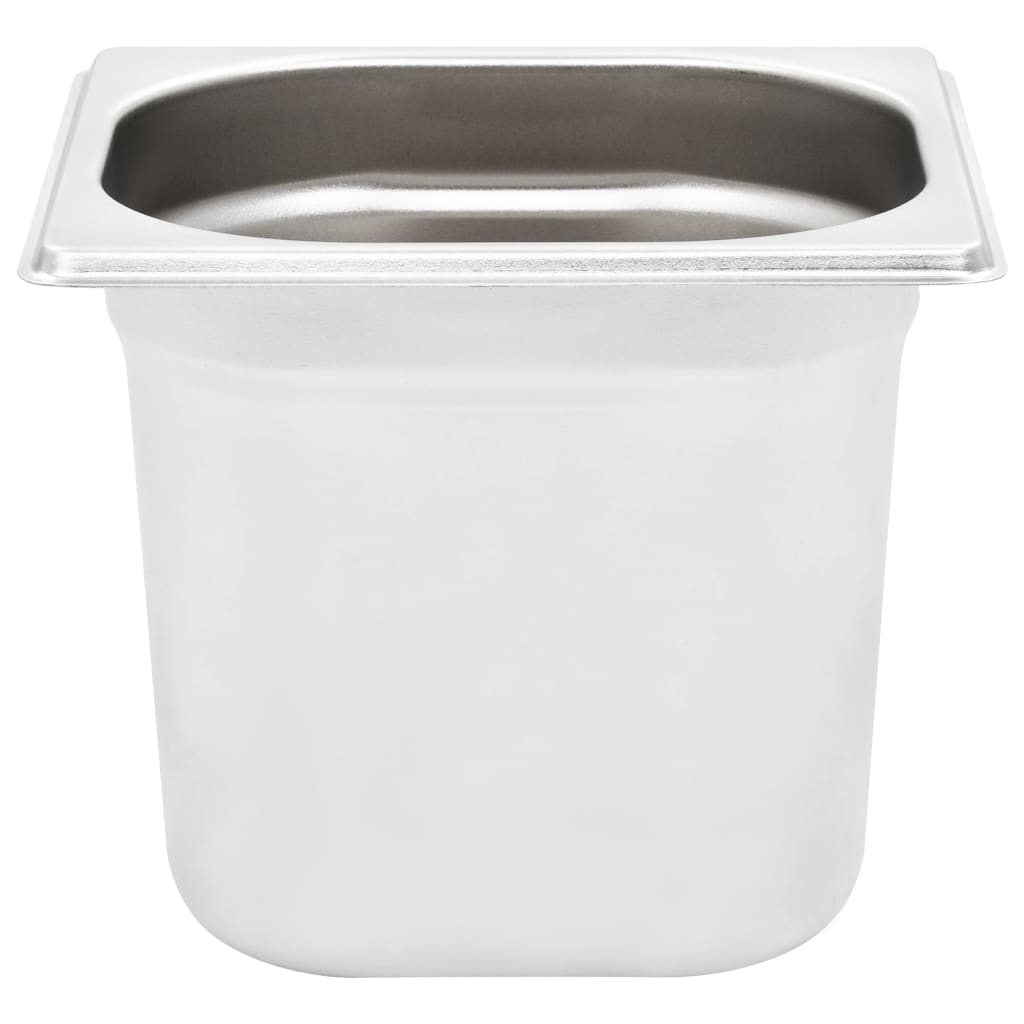Berkfield Gastronorm Containers 8 pcs GN 1/6 150 mm Stainless Steel