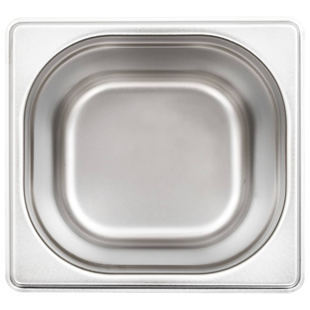 Berkfield Gastronorm Containers 8 pcs GN 1/6 150 mm Stainless Steel