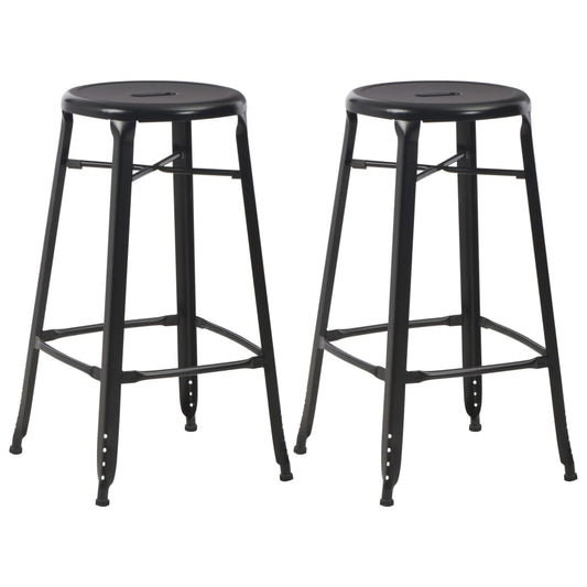 Berkfield Bar Stools 2 pcs Black Steel