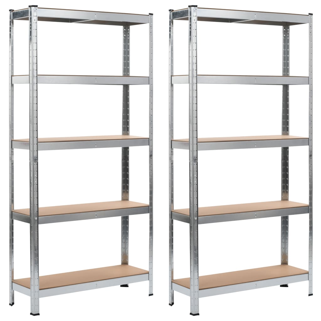 Berkfield Storage Shelves 2 pcs Silver 90x30x180 cm Steel and MDF