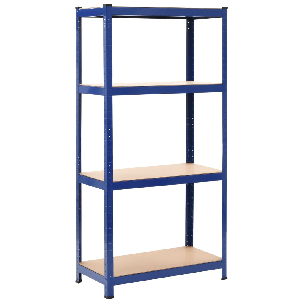 Berkfield Storage Shelves 2 pcs Blue 80x40x160 cm Steel and MDF