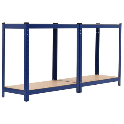 Berkfield Storage Shelves 2 pcs Blue 80x40x160 cm Steel and MDF