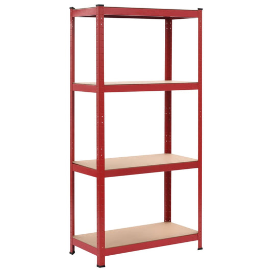 Berkfield Storage Shelf Red 80x40x160 cm Steel and MDF