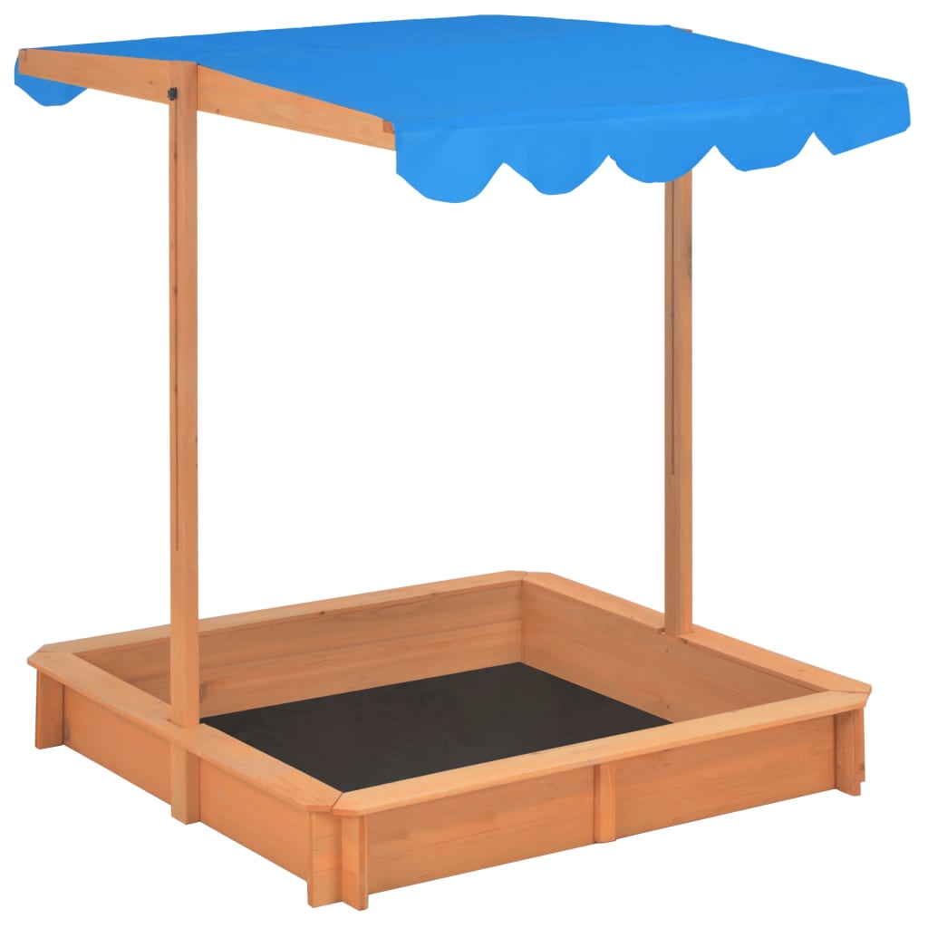 Berkfield Sandbox with Adjustable Roof Fir Wood Blue UV50