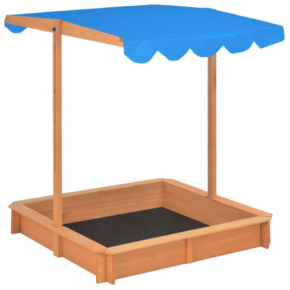Berkfield Sandbox with Adjustable Roof Fir Wood Blue UV50