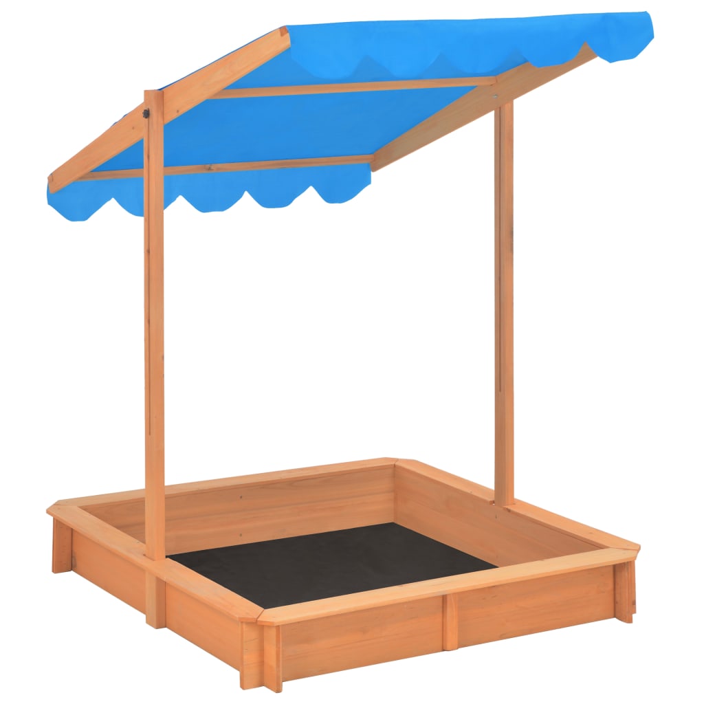 Berkfield Sandbox with Adjustable Roof Fir Wood Blue UV50