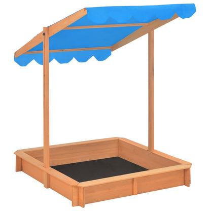 Berkfield Sandbox with Adjustable Roof Fir Wood Blue UV50