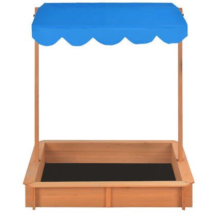 Berkfield Sandbox with Adjustable Roof Fir Wood Blue UV50