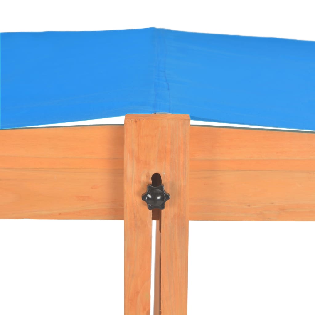 Berkfield Sandbox with Adjustable Roof Fir Wood Blue UV50