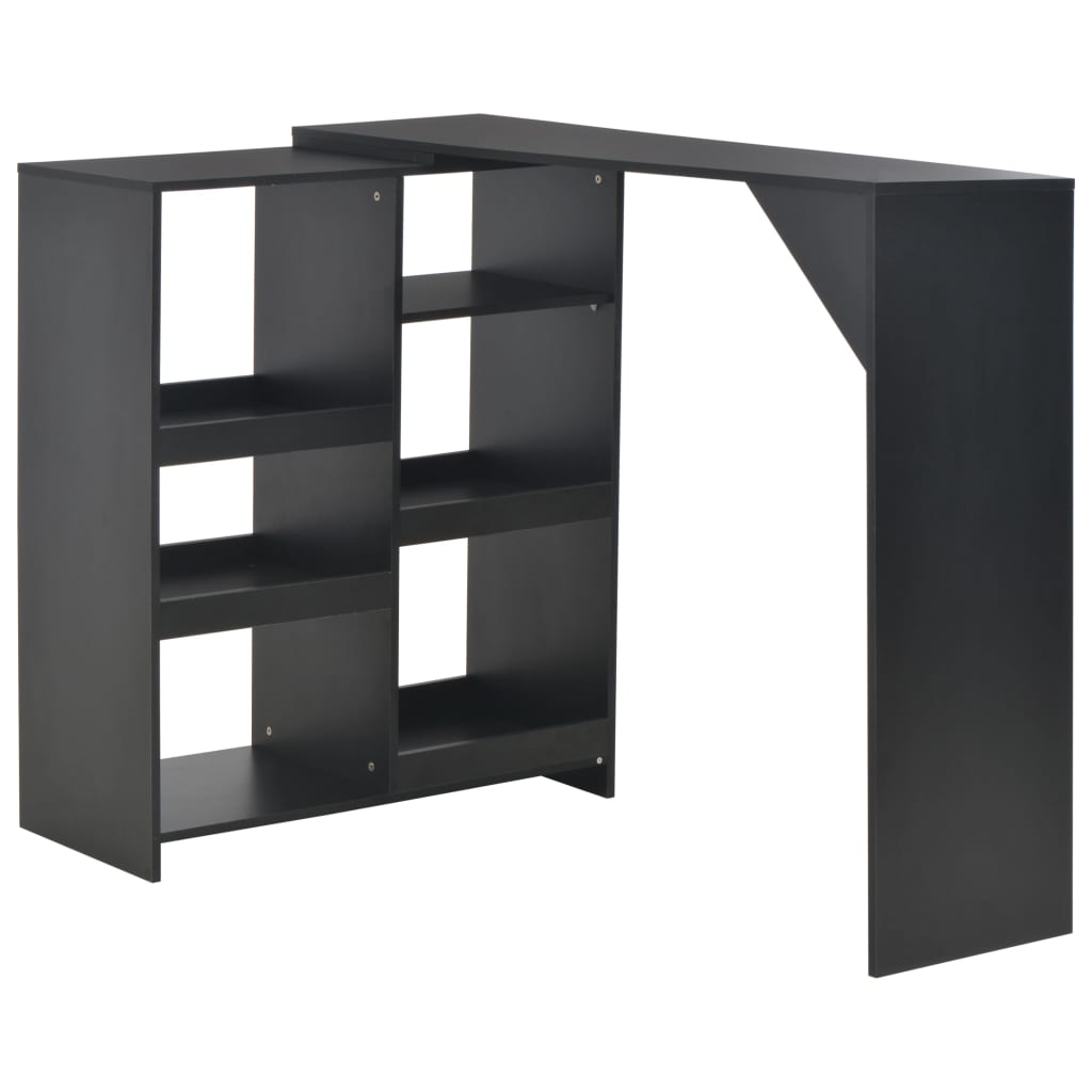 Berkfield Bar Table with Moveable Shelf Black 138x39x110 cm