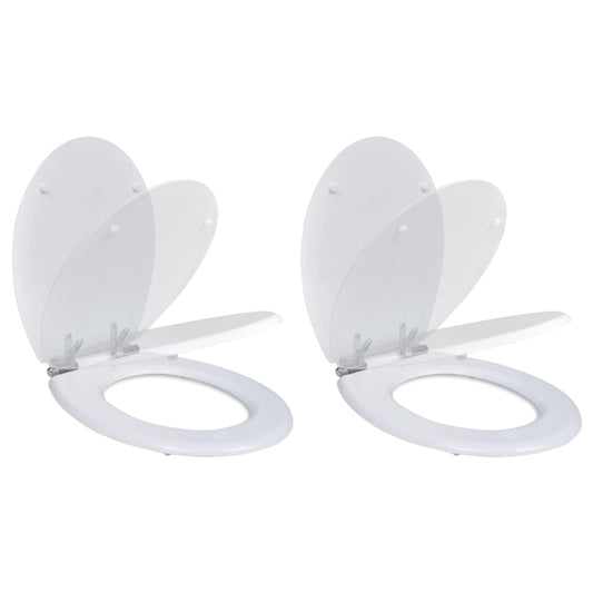 Berkfield Toilet Seats with Soft Close Lids 2 pcs MDF White