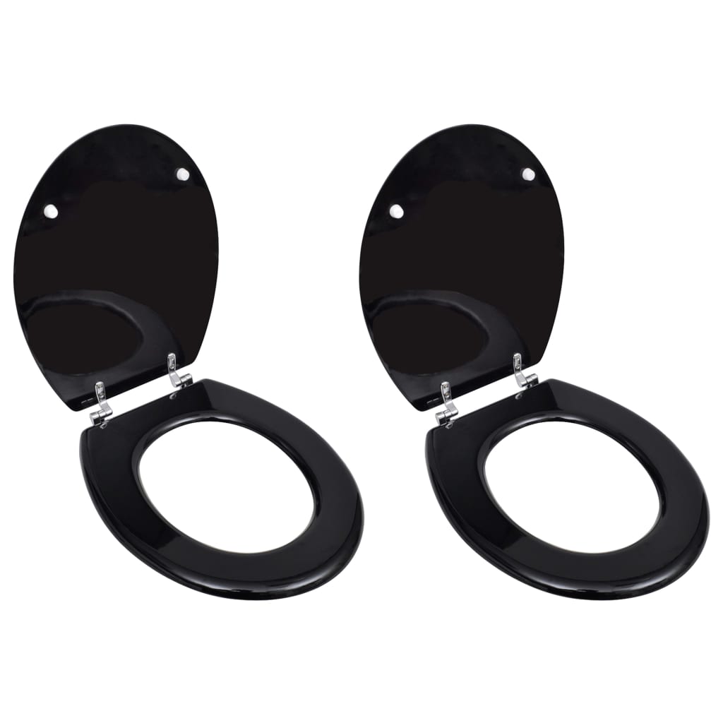 Berkfield Toilet Seats with Lids 2 pcs MDF Black