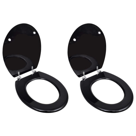 Berkfield Toilet Seats with Lids 2 pcs MDF Black