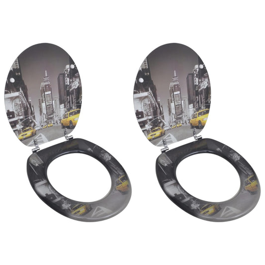 Berkfield Toilet Seats with Lids 2 pcs MDF New York