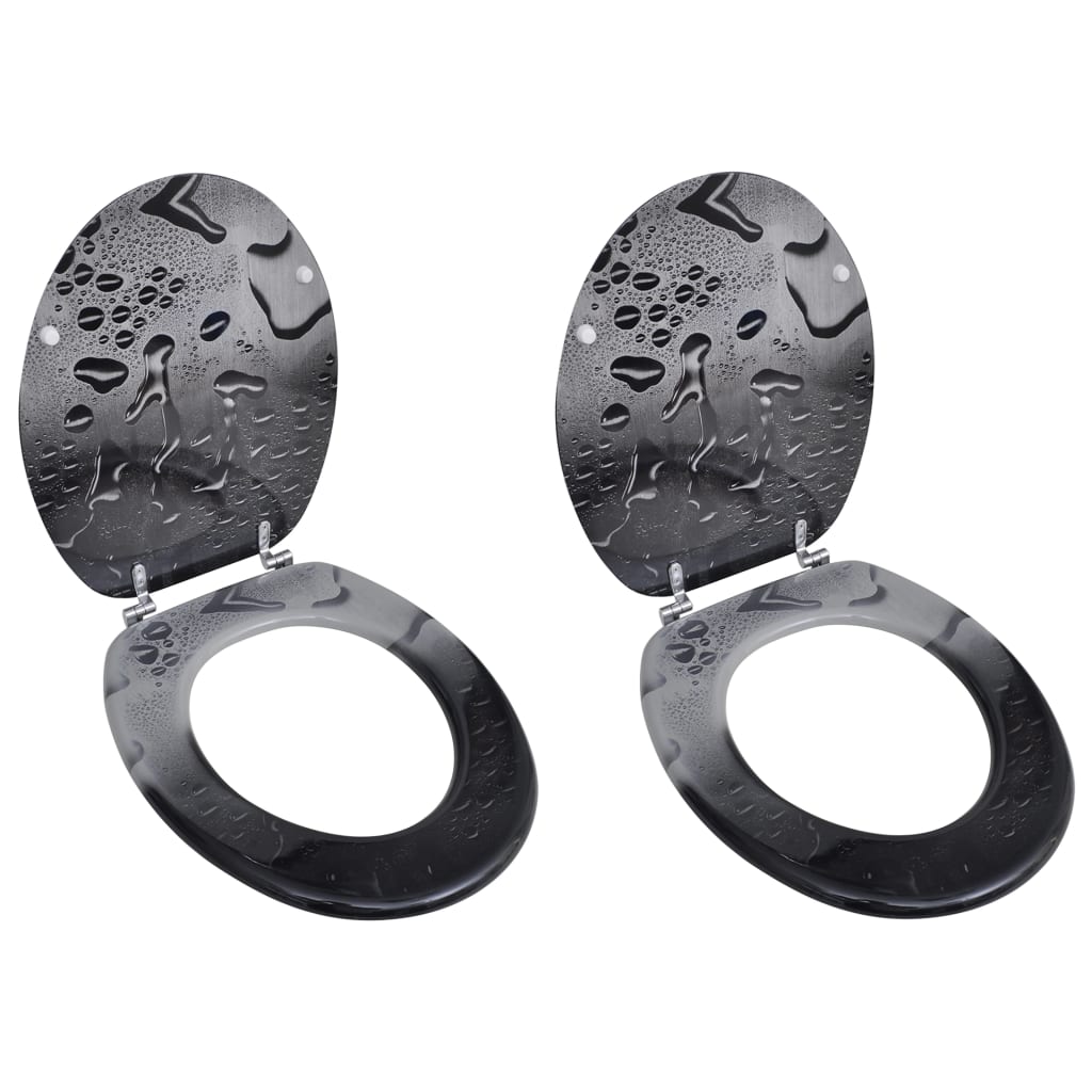 Berkfield Toilet Seats with Lids 2 pcs MDF Water