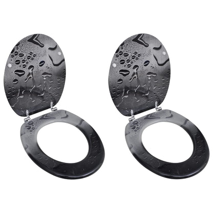 Berkfield Toilet Seats with Lids 2 pcs MDF Water