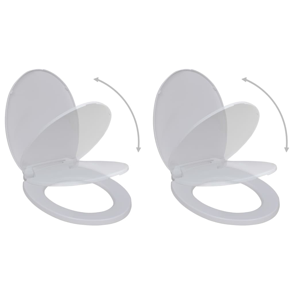 Berkfield Toilet Seats with Soft Close Lids 2 pcs Plastic White