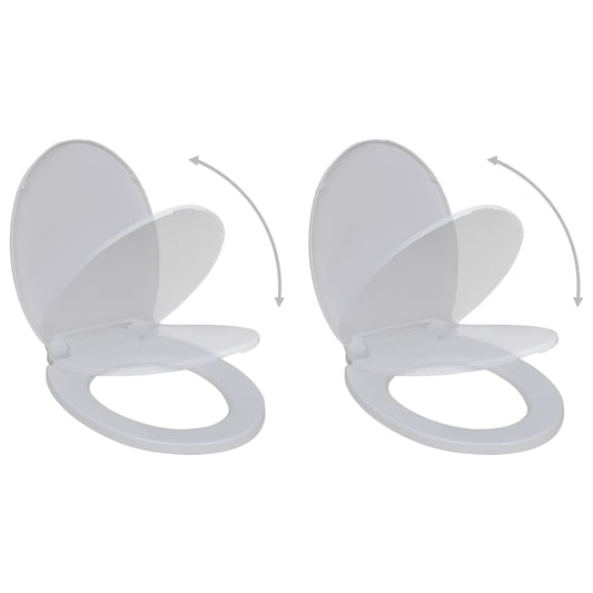 Berkfield Toilet Seats with Soft Close Lids 2 pcs Plastic White