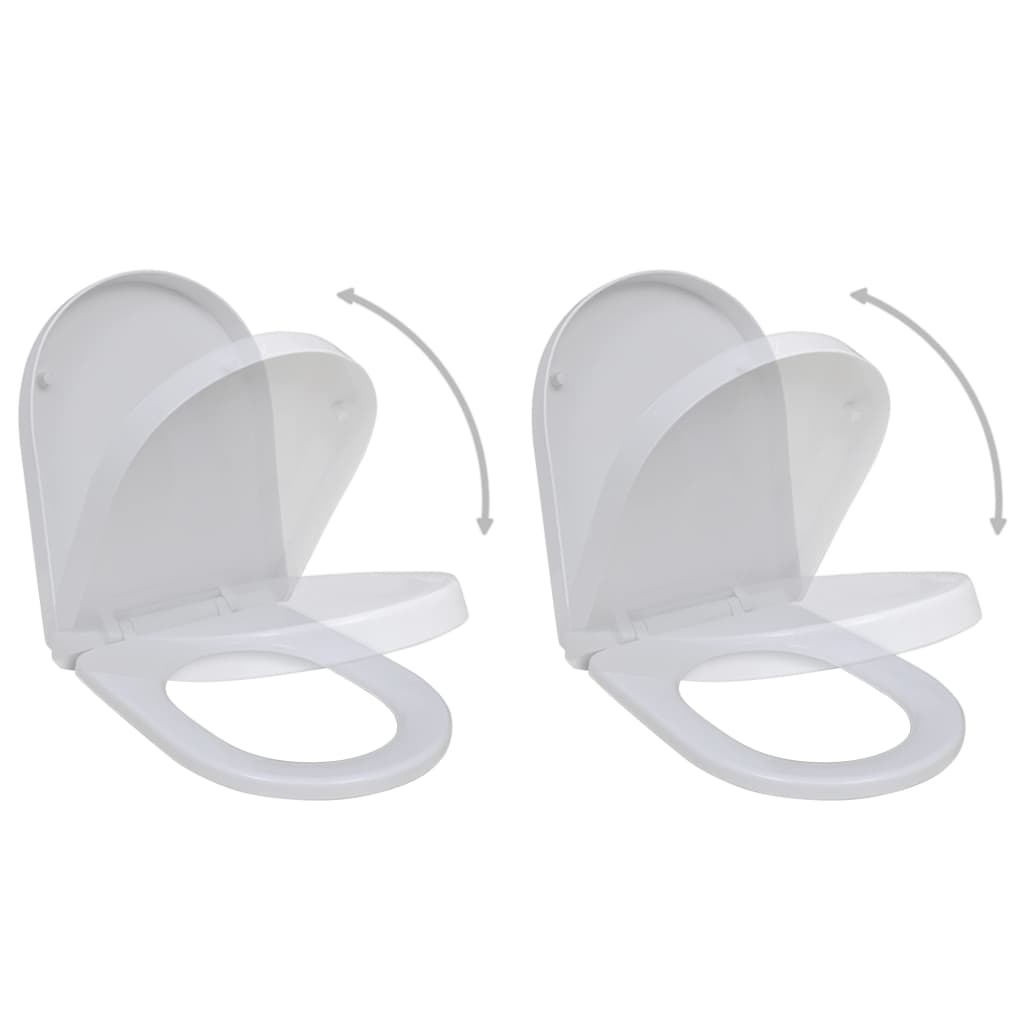 Berkfield Toilet Seats with Soft Close Lids 2 pcs Plastic White