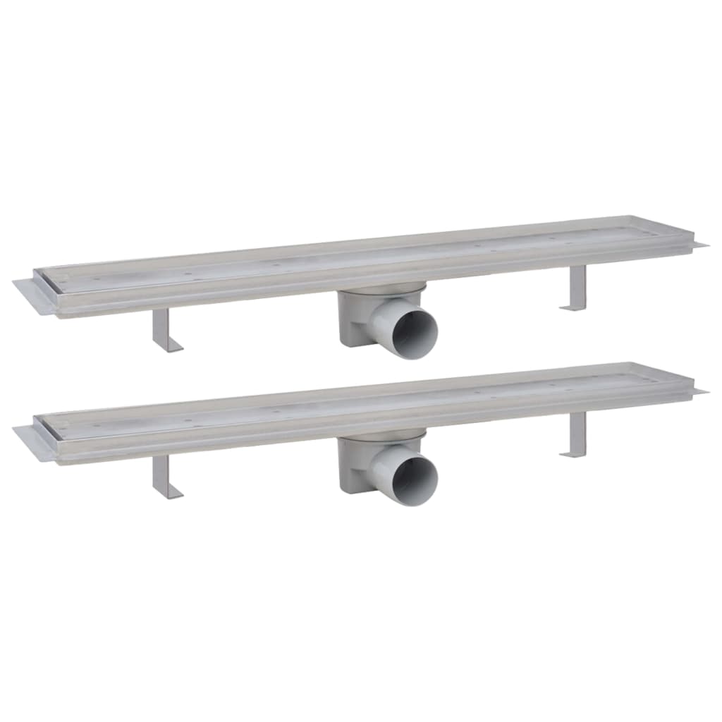Berkfield Linear Shower Drain 2 pcs 730x140 mm Stainless Steel
