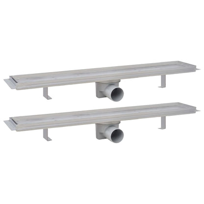 Berkfield Linear Shower Drain 2 pcs 730x140 mm Stainless Steel