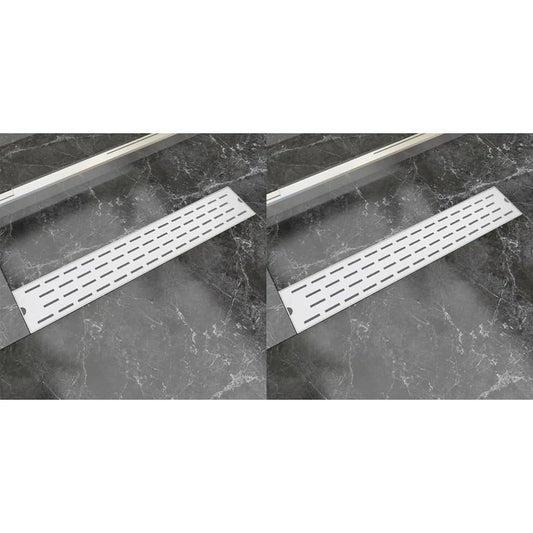 Berkfield Linear Shower Drain 2 pcs Line 630x140 mm Stainless Steel