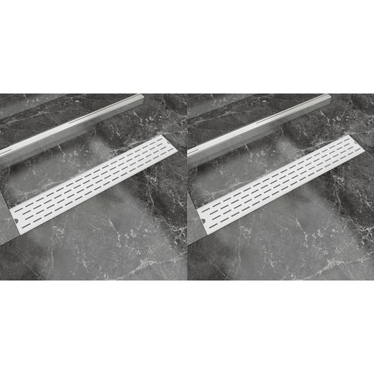Berkfield Linear Shower Drain 2 pcs Line 730x140 mm Stainless Steel