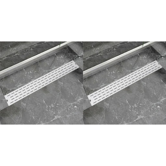 Berkfield Linear Shower Drain 2 pcs Line 830x140 mm Stainless Steel