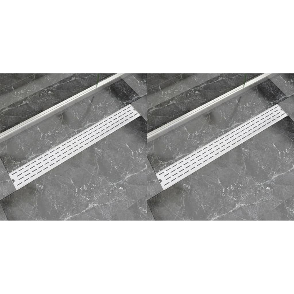 Berkfield Linear Shower Drain 2 pcs Line 930x140 mm Stainless Steel
