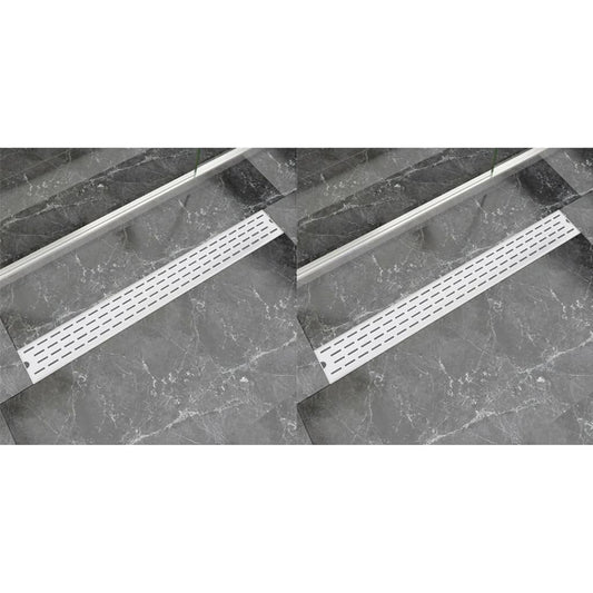 Berkfield Linear Shower Drain 2 pcs Line 930x140 mm Stainless Steel