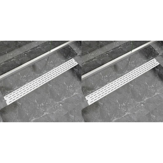 Berkfield Linear Shower Drain 2 pcs Line 1030x140 mm Stainless Steel