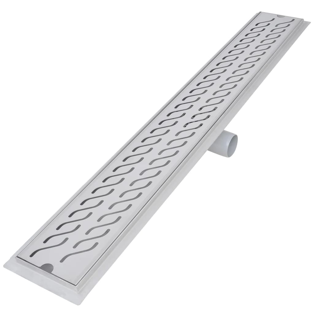 Berkfield Linear Shower Drain 2 pcs Wave 930x140 mm Stainless Steel