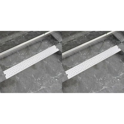 Berkfield Linear Shower Drain 2 pcs Bubble 830x140 mm Stainless Steel